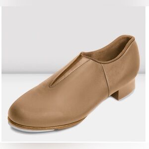 BLOCH Girl‎ Tap Shoe Leather Sz One Flex Tan Oxford Shockwave Children Slip On Q